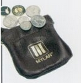 Leather Pinch Top Coin Purse w/ Key Ring